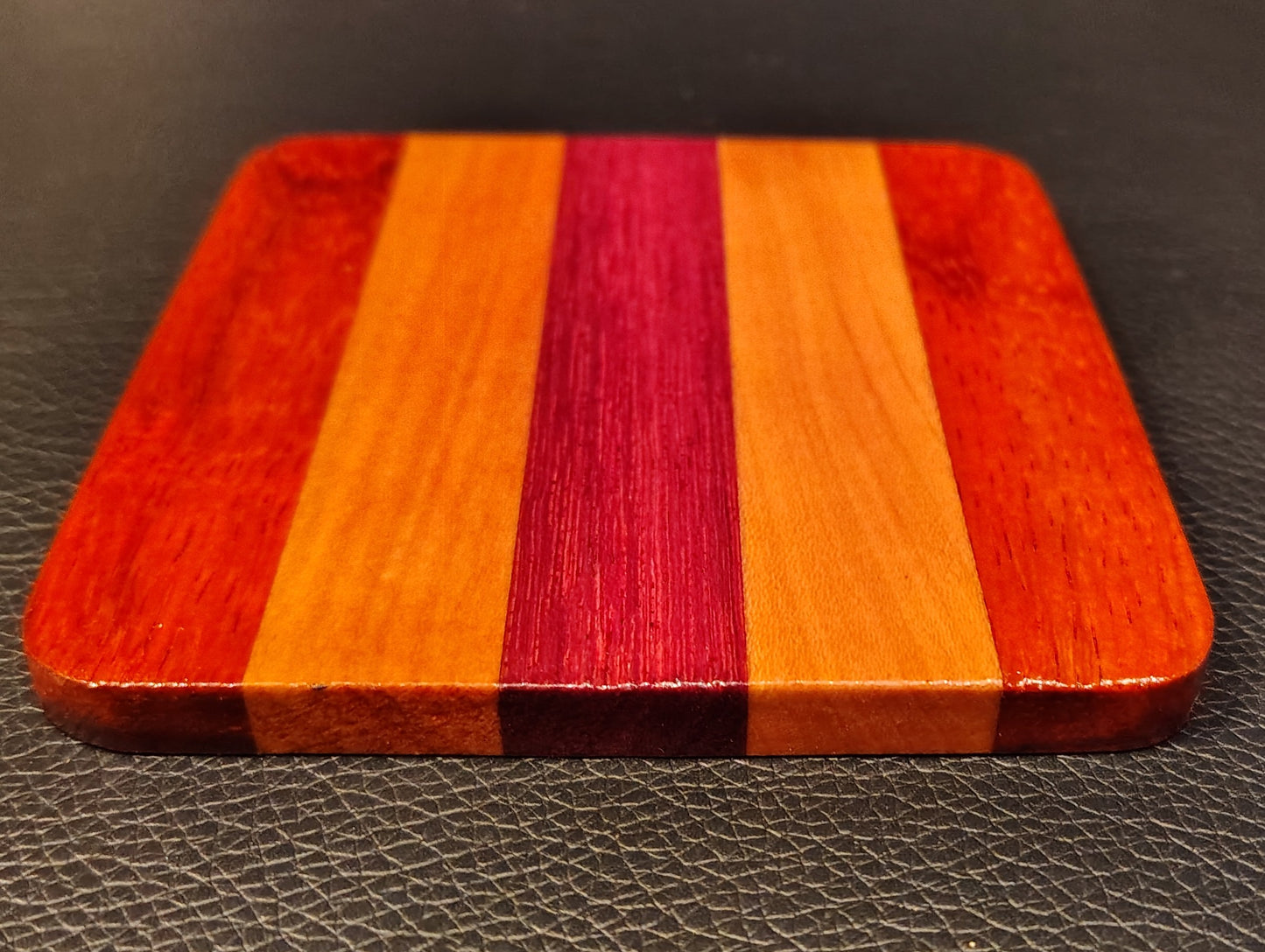 Coaster: Padauk, Hickory and Purpleheart