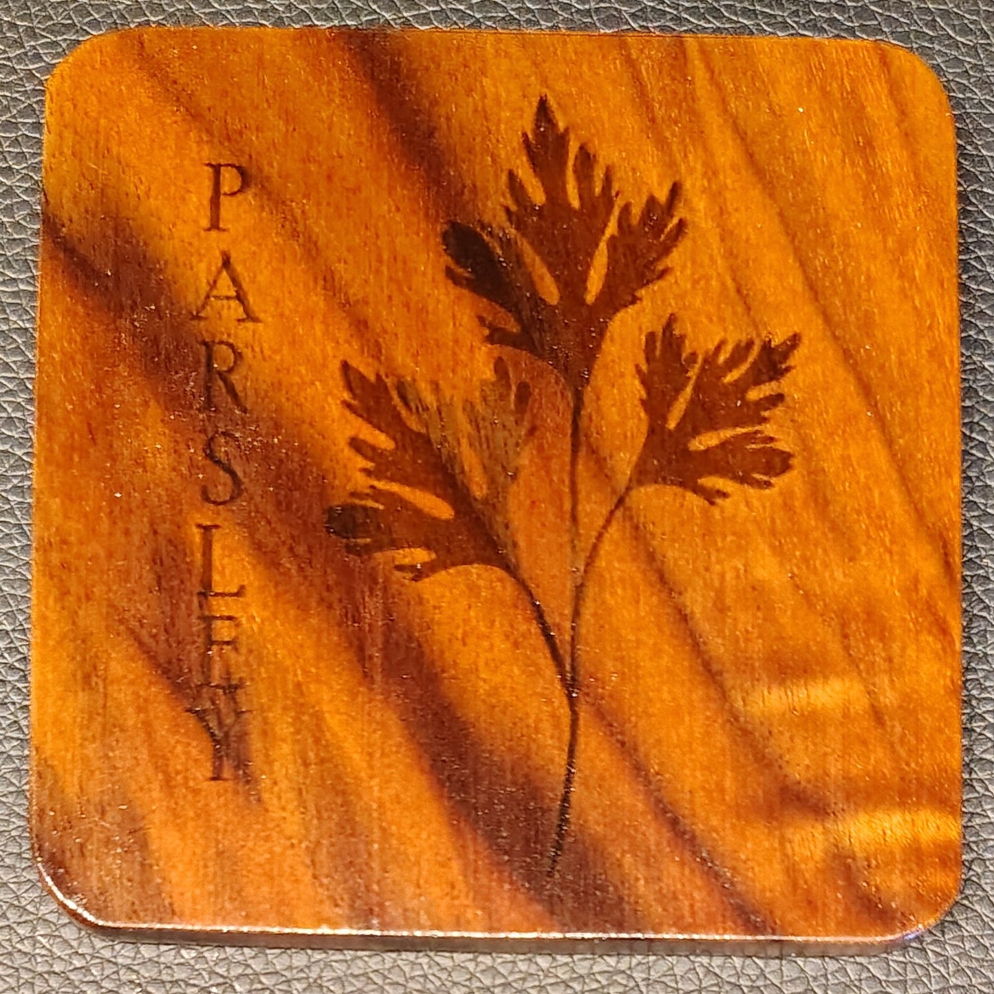 Coaster Set (Walnut): Parsley, Sage, Rosemary and Thyme