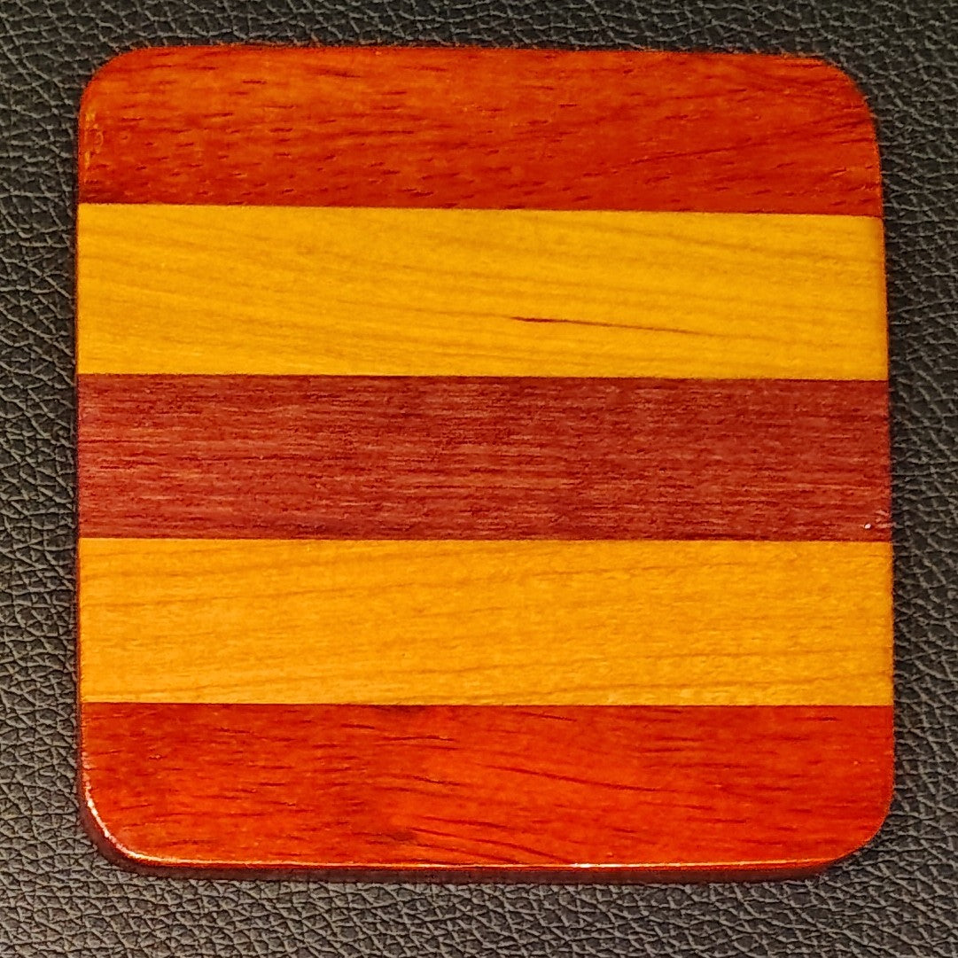 Coaster: Padauk, Hickory and Purpleheart