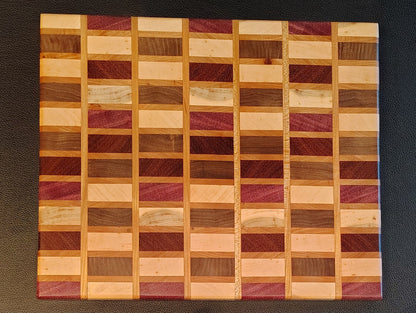 End-Grain Cutting Board: Maple/Walnut/Purpleheart/Cherry