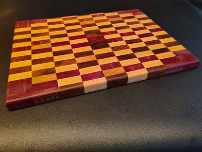 End-Grain Cutting Board: Maple/Walnut/Purpleheart