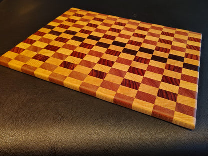 End-Grain Cutting Board: Hickory/Mahogany/Walnut/Padauk