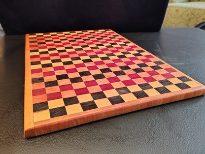 End-Grain Cutting Board: Peruvian Walnut/Bloodwood/Hickory/Cherry