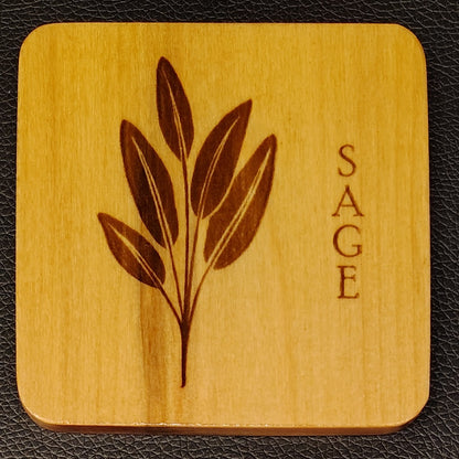 Coaster Set (Cherry): Parsley, Sage, Rosemary and Thyme
