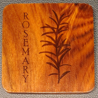 Coaster Set (Walnut): Parsley, Sage, Rosemary and Thyme