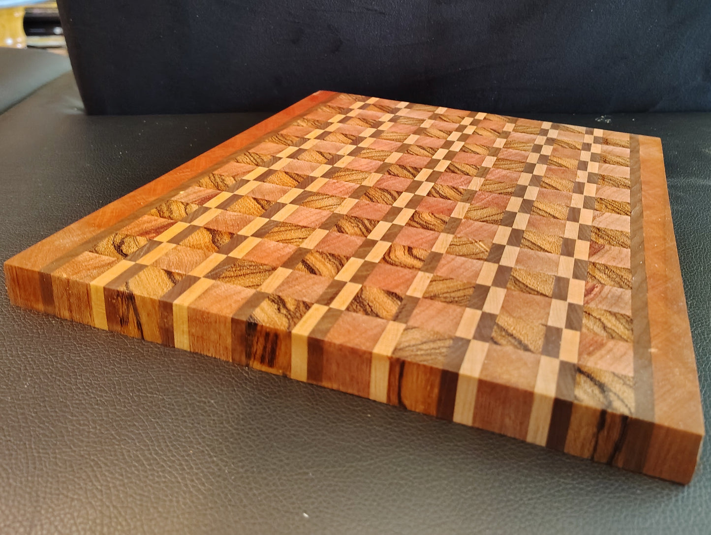 End-Grain Cutting Board: Mahogany/Zebra Wood/Walnut/Maple
