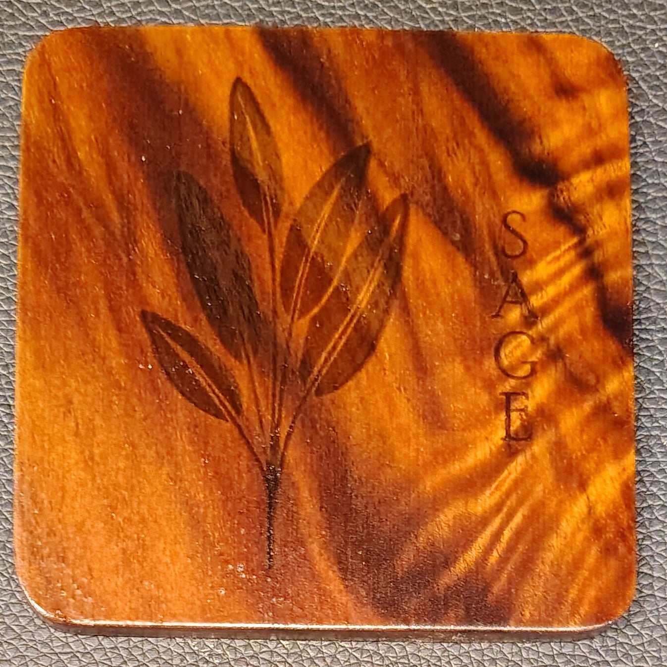 Coaster Set (Walnut): Parsley, Sage, Rosemary and Thyme