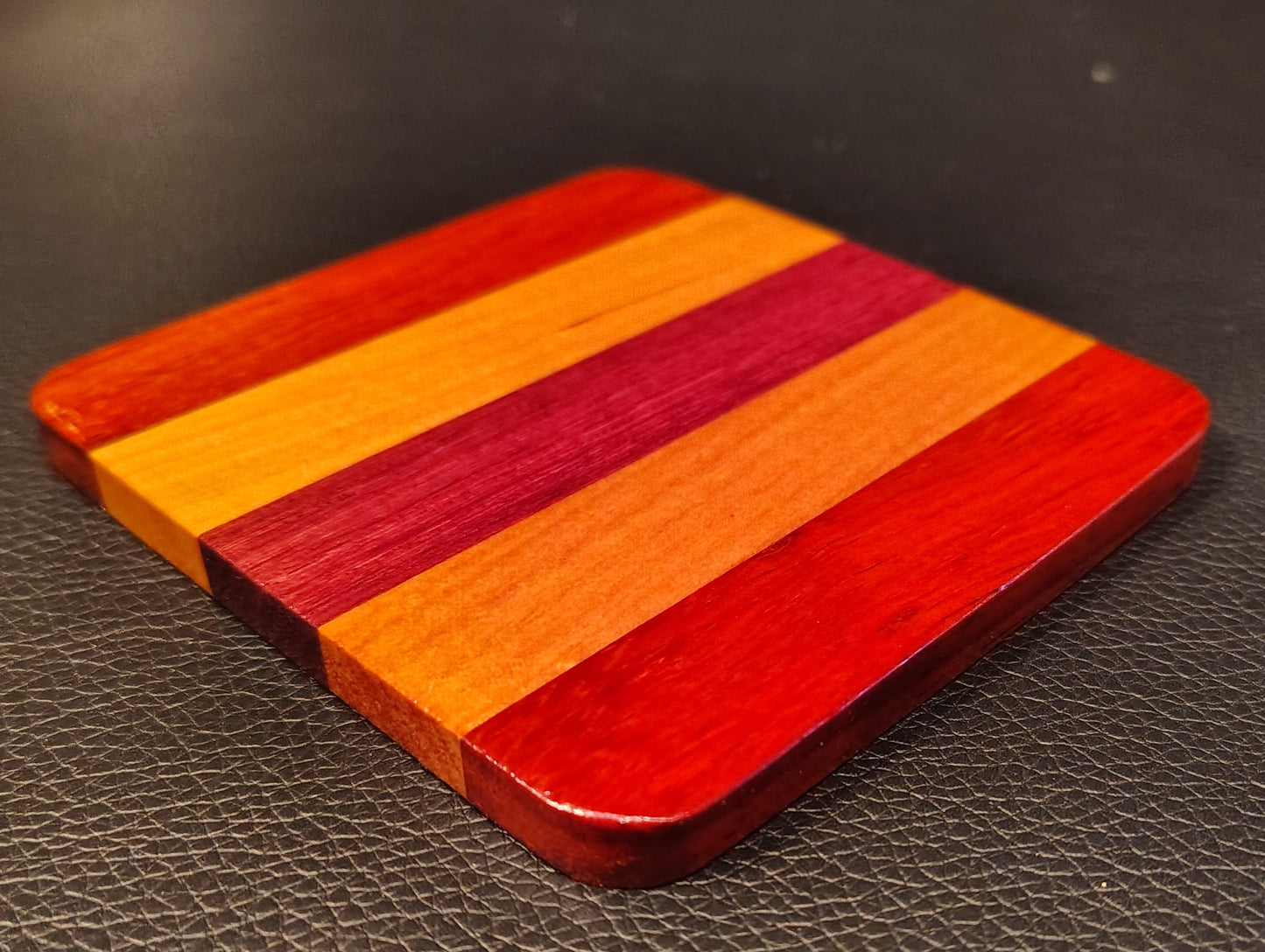 Coaster: Padauk, Hickory and Purpleheart
