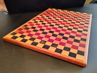 End-Grain Cutting Board: Peruvian Walnut/Bloodwood/Hickory/Cherry