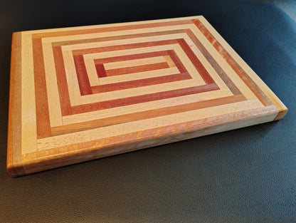 Edge-Grain Cutting Board: Hickory/Mahogany