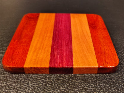 Coaster: Padauk, Hickory and Purpleheart