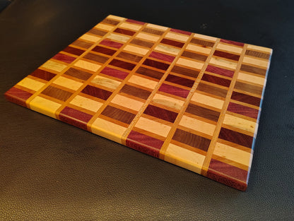 End-Grain Cutting Board: Maple/Walnut/Purpleheart/Cherry